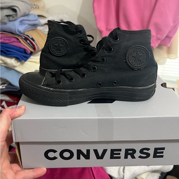 Converse Chuck Taylor All Black Canvas Sneakers - Picture 3 of 12